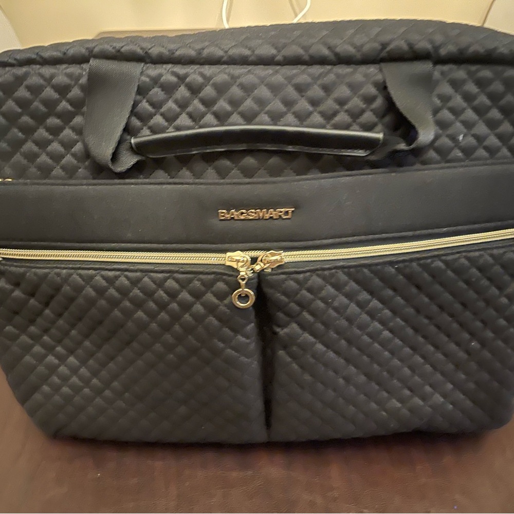 Black Quilted Laptop Bag